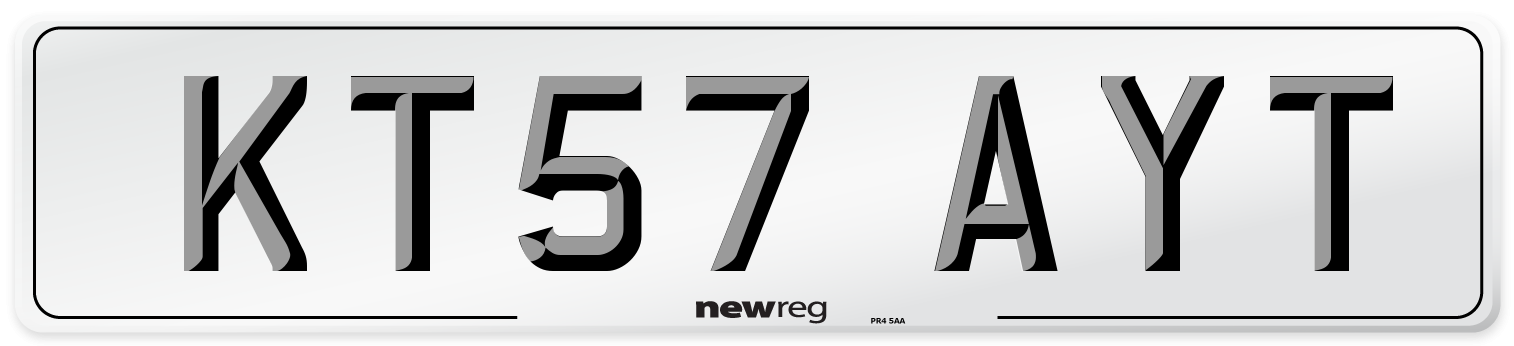 KT57 AYT Number Plate from New Reg